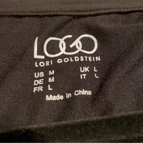 Logo Black Long Knit Tank with Asymmetric Hem. Size Medium - Picture 4 of 5